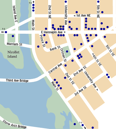 left side of OSAA businesses map