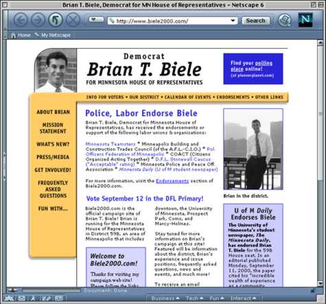 Brian T. Biele for Minnesota House of Representatives site