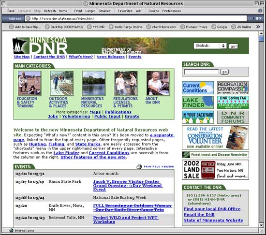 MN DNR home page